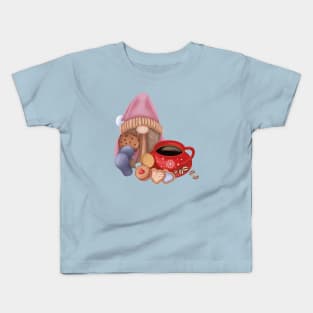 Christmas Gnome Coffee. Kids T-Shirt